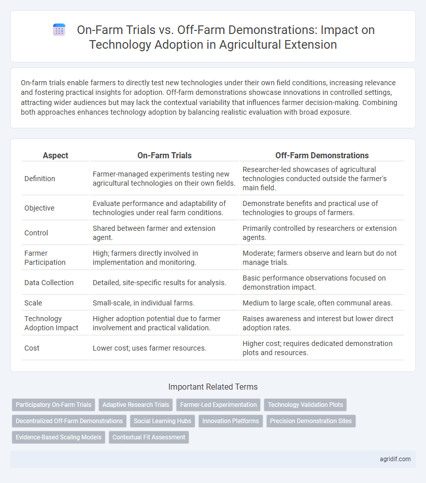 On-Farm Trials vs. Off-Farm Demonstrations: Impact on Technology Adoption in Agricultural Extension