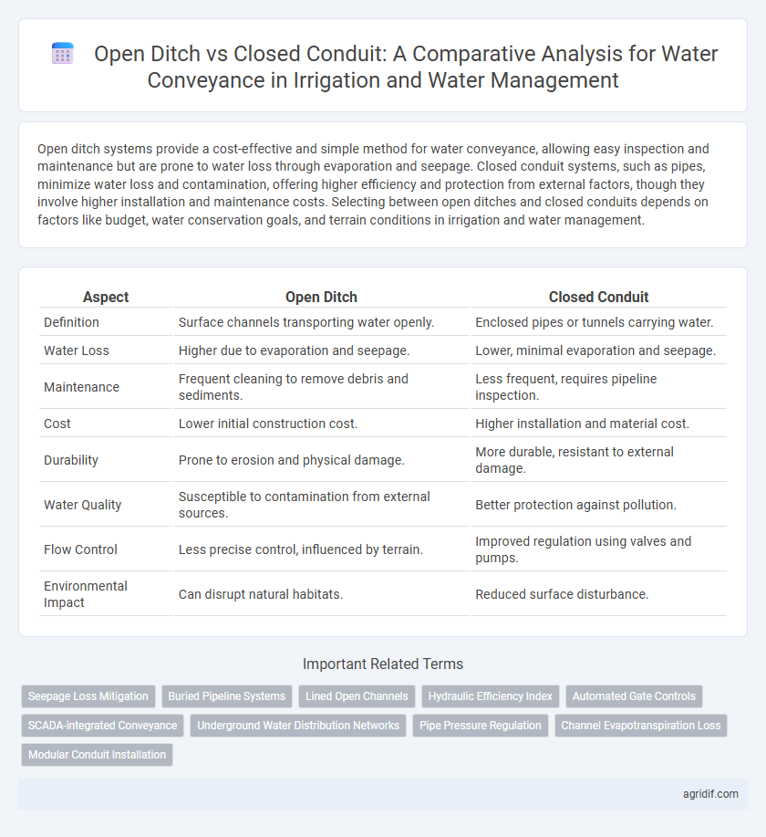 Open Ditch vs Closed Conduit: A Comparative Analysis for Water Conveyance in Irrigation and Water Management