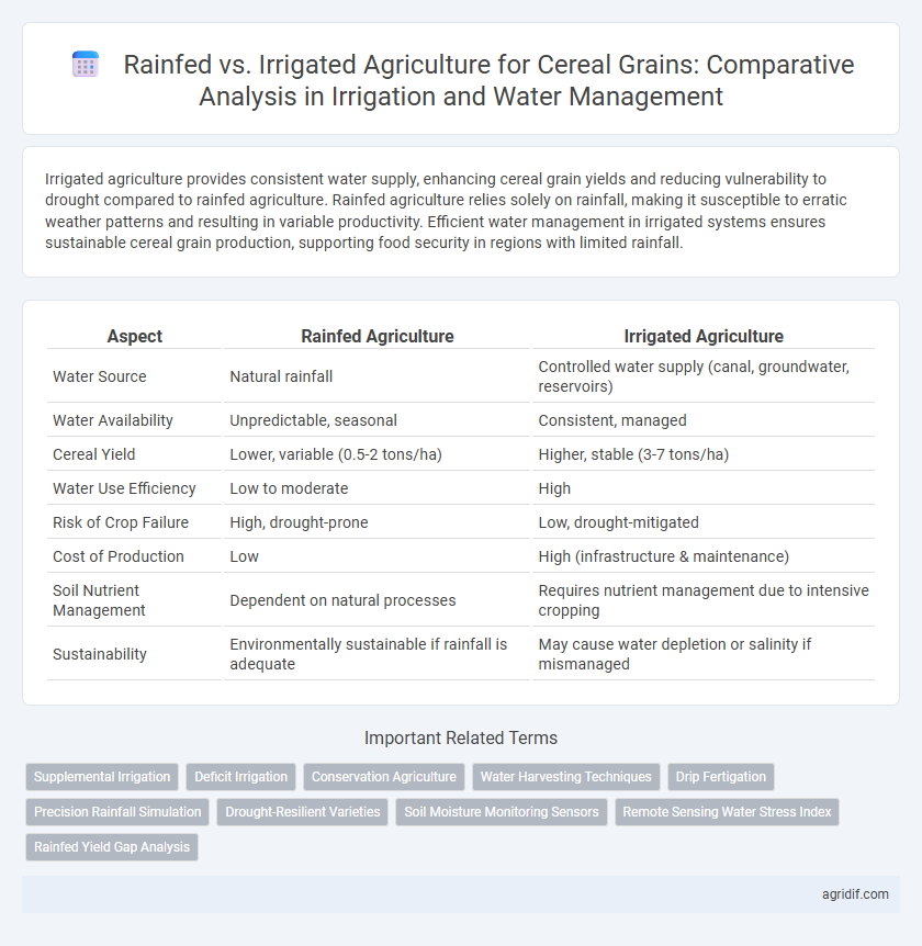 Rainfed vs. Irrigated Agriculture for Cereal Grains: Comparative Analysis in Irrigation and Water Management