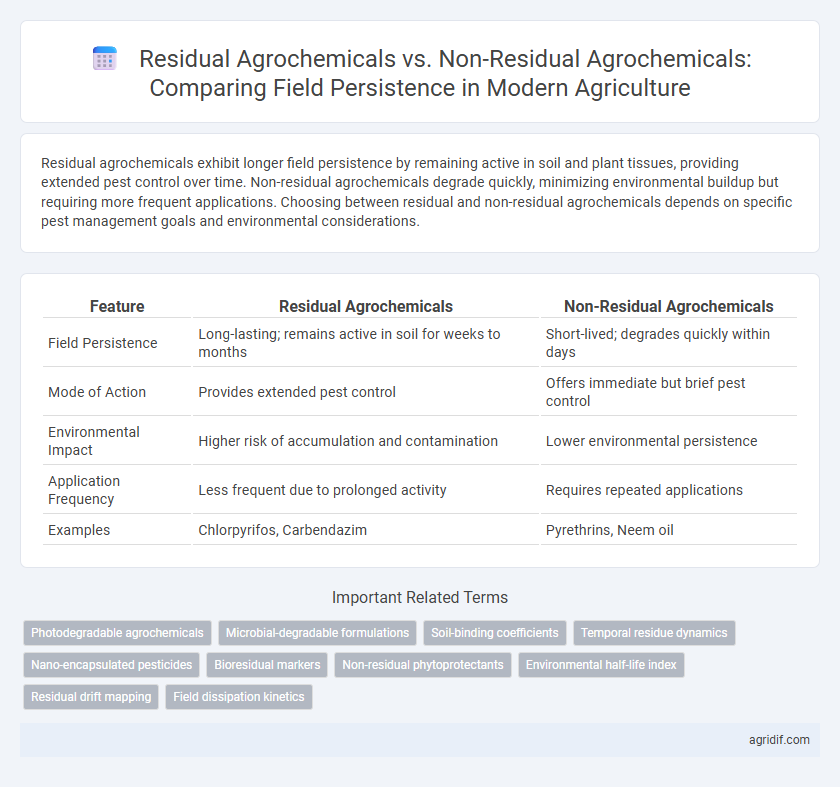 Residual Agrochemicals vs. Non-Residual Agrochemicals: Comparing Field Persistence in Modern Agriculture