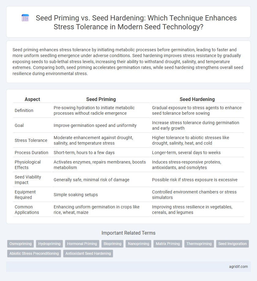 Seed Priming vs. Seed Hardening: Which Technique Enhances Stress Tolerance in Modern Seed Technology?