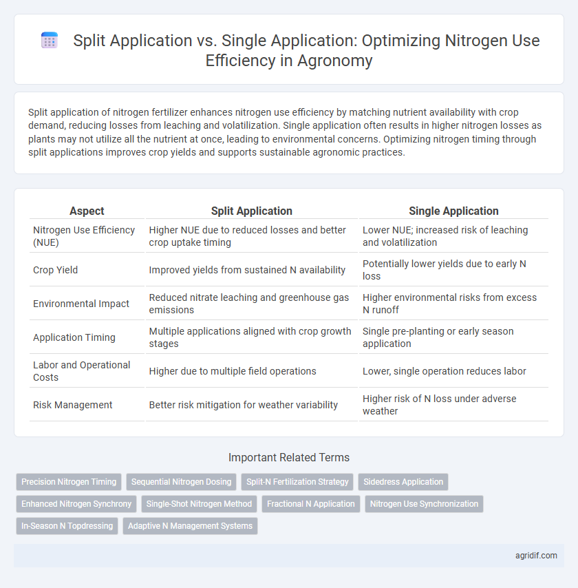 Split Application vs. Single Application: Optimizing Nitrogen Use Efficiency in Agronomy