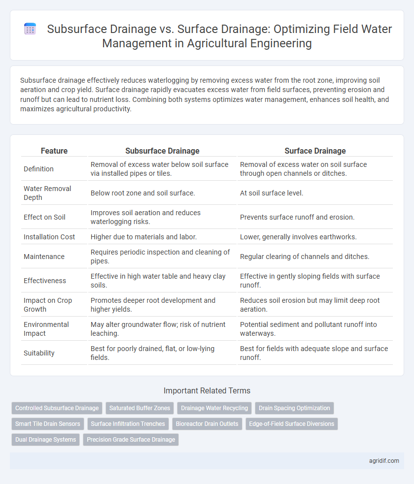 Subsurface Drainage vs. Surface Drainage: Optimizing Field Water Management in Agricultural Engineering