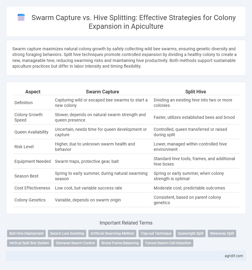 Swarm Capture vs. Hive Splitting: Effective Strategies for Colony Expansion in Apiculture