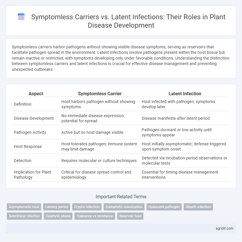 Symptomless Carriers vs. Latent Infections: Their Roles in Plant Disease Development