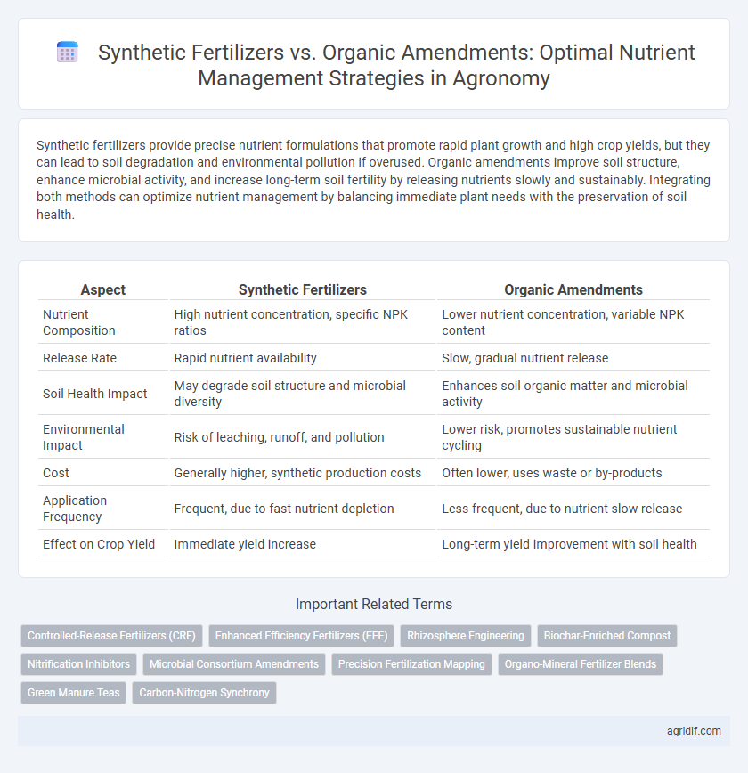 Synthetic Fertilizers vs. Organic Amendments: Optimal Nutrient Management Strategies in Agronomy