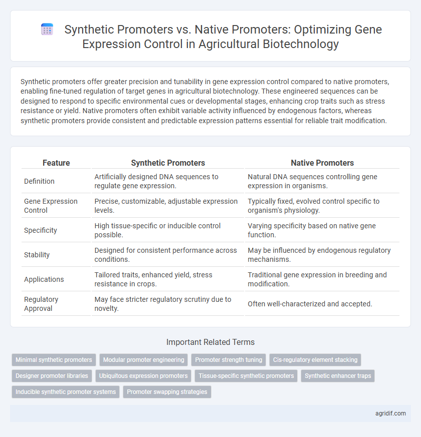 Synthetic Promoters vs. Native Promoters: Optimizing Gene Expression Control in Agricultural Biotechnology