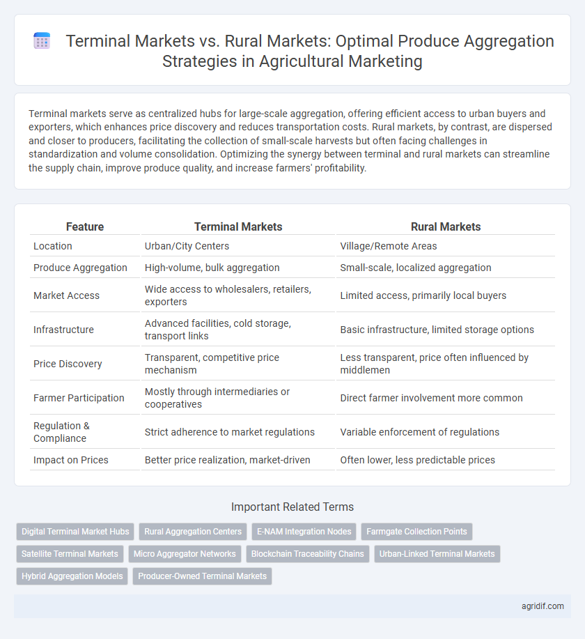 Terminal Markets vs. Rural Markets: Optimal Produce Aggregation Strategies in Agricultural Marketing