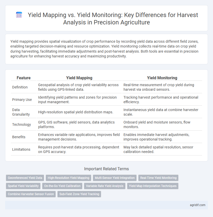 Yield Mapping vs. Yield Monitoring: Key Differences for Harvest Analysis in Precision Agriculture