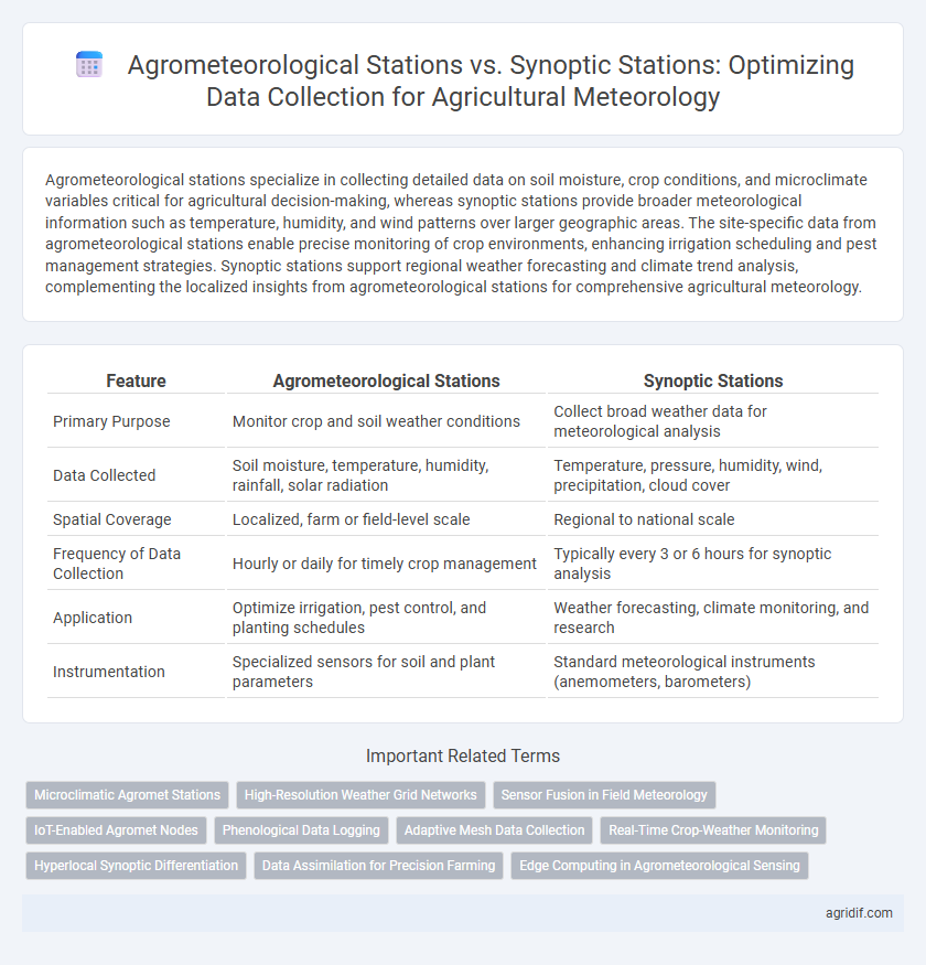 Agrometeorological Stations vs. Synoptic Stations: Optimizing Data Collection for Agricultural Meteorology