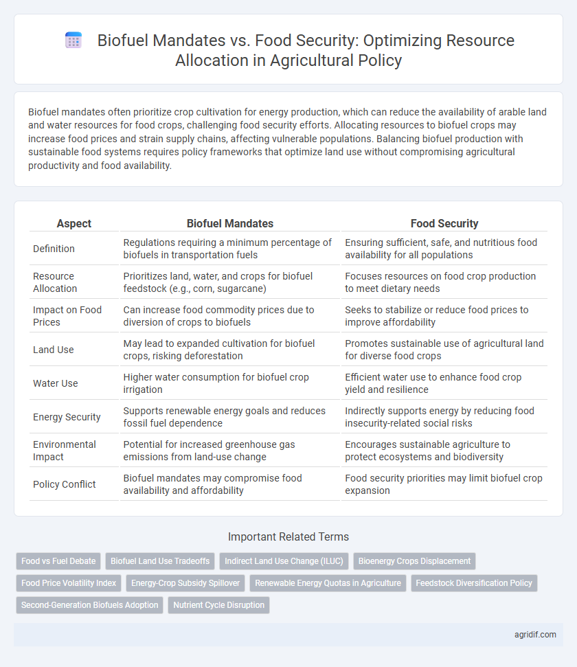 Biofuel Mandates vs. Food Security: Optimizing Resource Allocation in Agricultural Policy