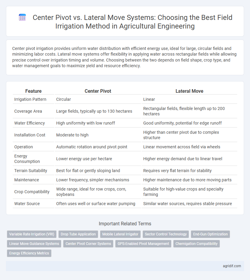 Center Pivot vs. Lateral Move Systems: Choosing the Best Field Irrigation Method in Agricultural Engineering