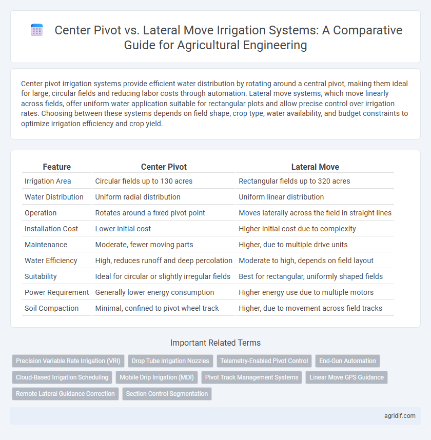 Center Pivot vs. Lateral Move Irrigation Systems: A Comparative Guide for Agricultural Engineering