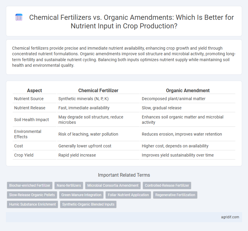 Chemical Fertilizers vs. Organic Amendments: Which Is Better for Nutrient Input in Crop Production?