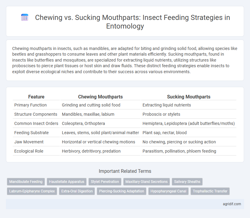 Chewing vs. Sucking Mouthparts: Insect Feeding Strategies in Entomology