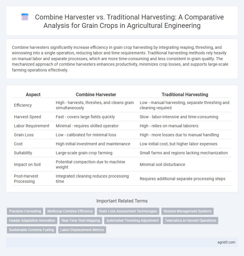 Combine Harvester vs. Traditional Harvesting: A Comparative Analysis for Grain Crops in Agricultural Engineering