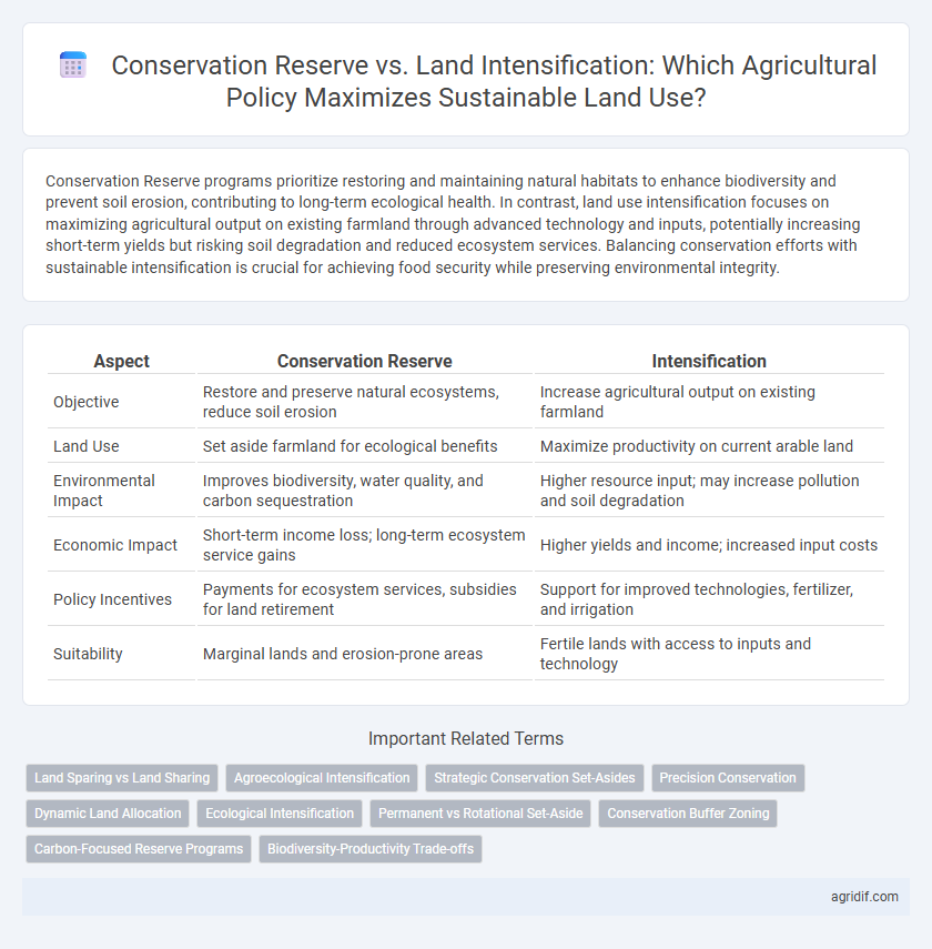 Conservation Reserve vs. Land Intensification: Which Agricultural Policy Maximizes Sustainable Land Use?