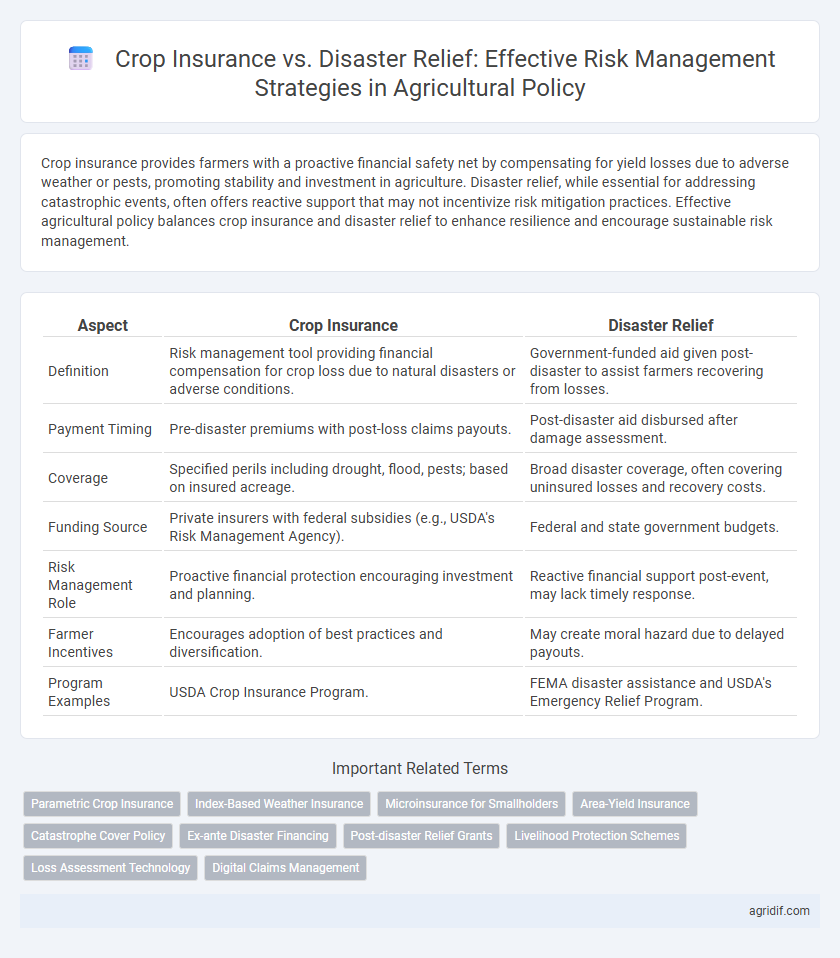 Crop Insurance vs. Disaster Relief: Effective Risk Management Strategies in Agricultural Policy