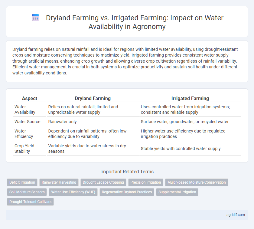 Dryland Farming vs. Irrigated Farming: Impact on Water Availability in Agronomy