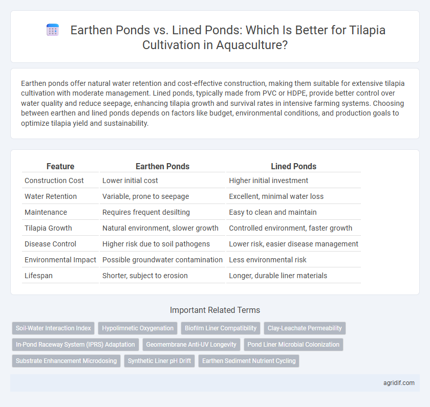 Earthen Ponds vs. Lined Ponds: Which Is Better for Tilapia Cultivation in Aquaculture?
