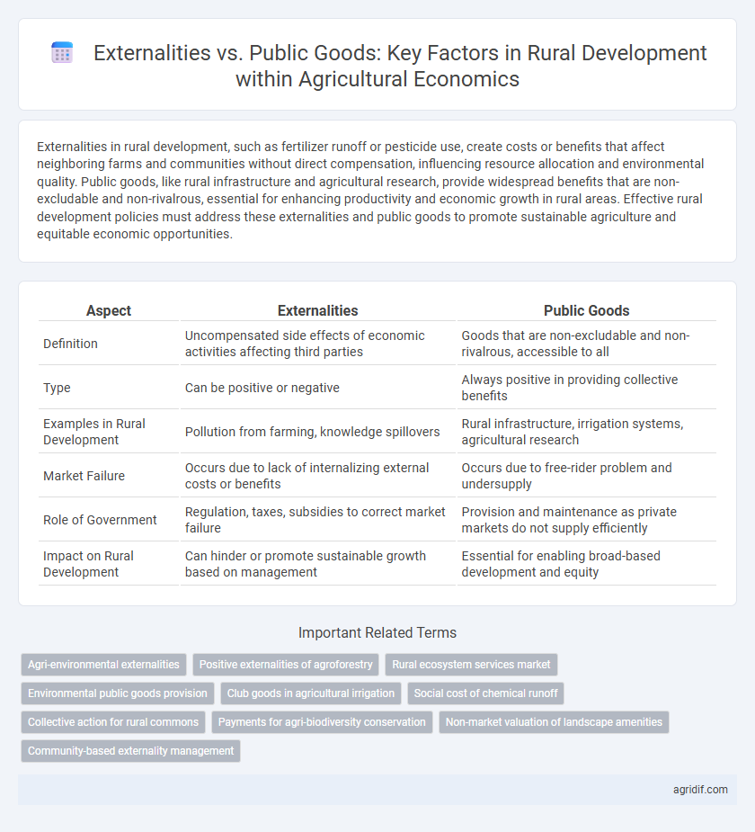 Externalities vs. Public Goods: Key Factors in Rural Development within Agricultural Economics