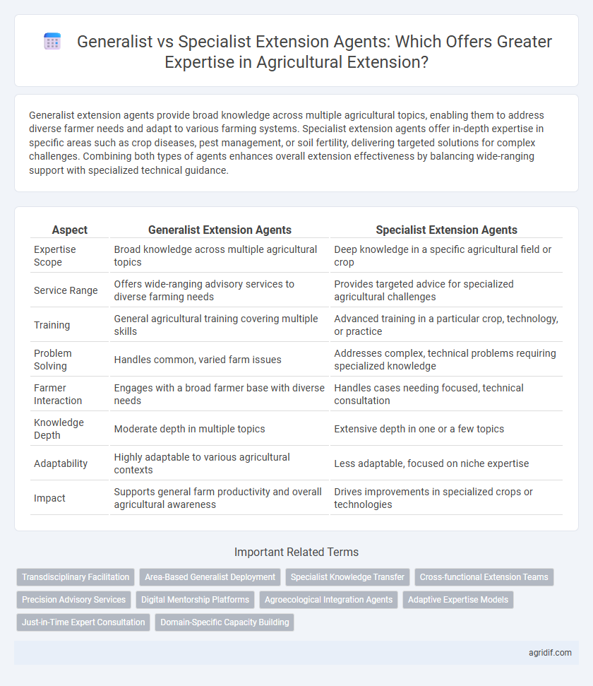 Generalist vs Specialist Extension Agents: Which Offers Greater Expertise in Agricultural Extension?
