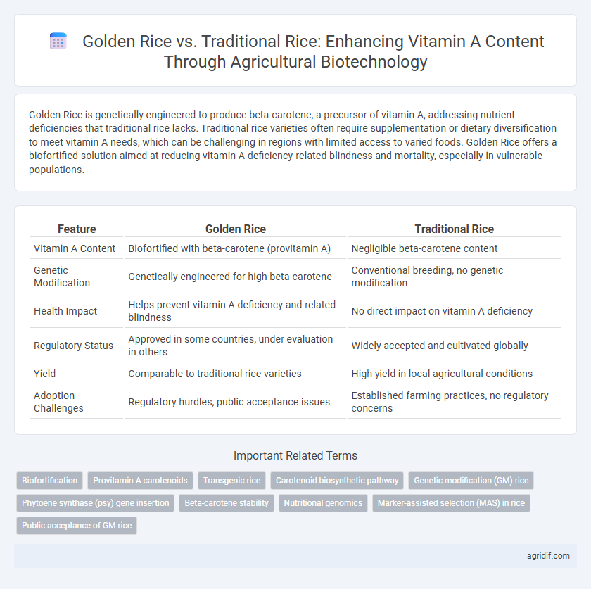 Golden Rice vs. Traditional Rice: Enhancing Vitamin A Content Through Agricultural Biotechnology