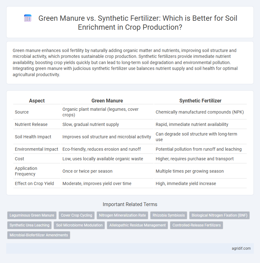 Green Manure vs. Synthetic Fertilizer: Which is Better for Soil Enrichment in Crop Production?