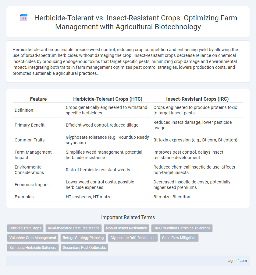 Herbicide-Tolerant vs. Insect-Resistant Crops: Optimizing Farm Management with Agricultural Biotechnology