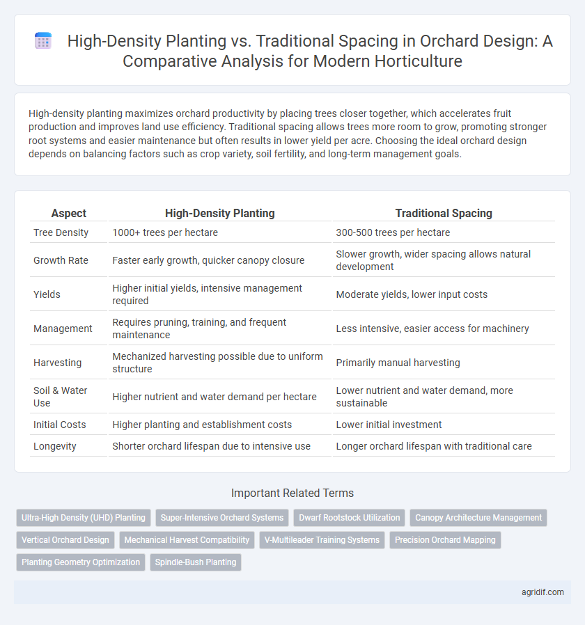 High-Density Planting vs. Traditional Spacing in Orchard Design: A Comparative Analysis for Modern Horticulture