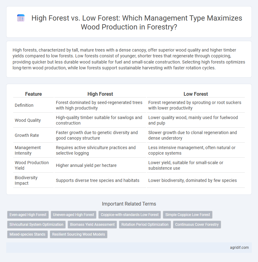 High Forest vs. Low Forest: Which Management Type Maximizes Wood Production in Forestry?