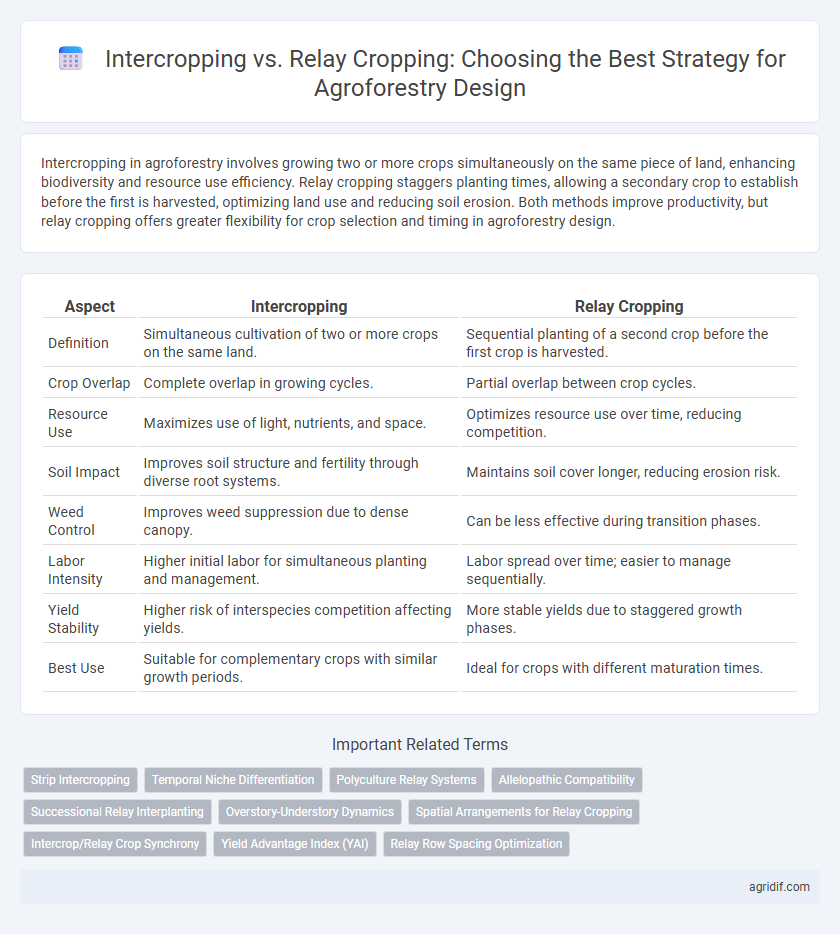 Intercropping vs. Relay Cropping: Choosing the Best Strategy for Agroforestry Design