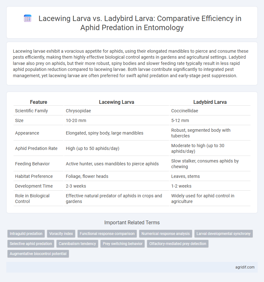 Lacewing Larva vs. Ladybird Larva: Comparative Efficiency in Aphid Predation in Entomology