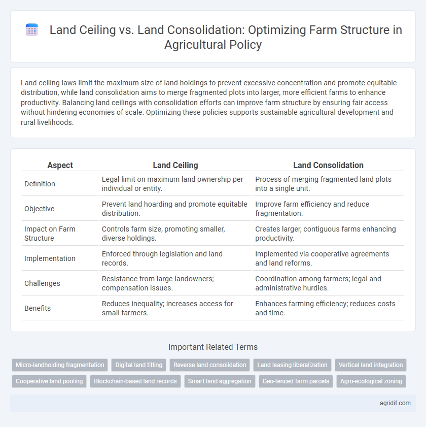 Land Ceiling vs. Land Consolidation: Optimizing Farm Structure in Agricultural Policy