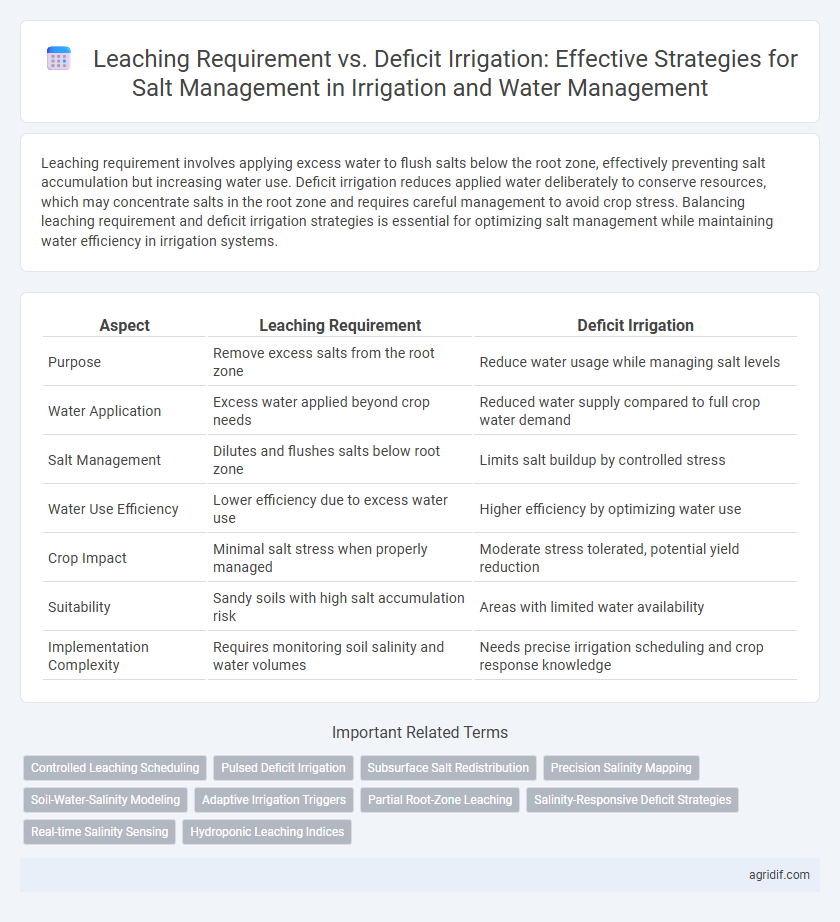 Leaching Requirement vs. Deficit Irrigation: Effective Strategies for Salt Management in Irrigation and Water Management