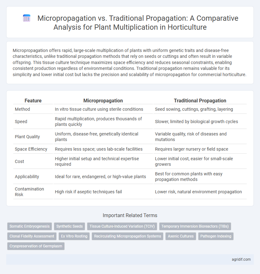 Micropropagation vs. Traditional Propagation: A Comparative Analysis for Plant Multiplication in Horticulture