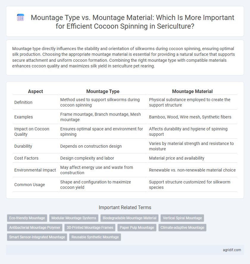 Mountage Type vs. Mountage Material: Which Is More Important for Efficient Cocoon Spinning in Sericulture?