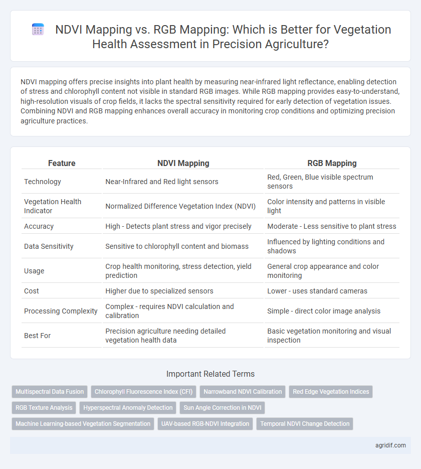 NDVI Mapping vs. RGB Mapping: Which is Better for Vegetation Health Assessment in Precision Agriculture?
