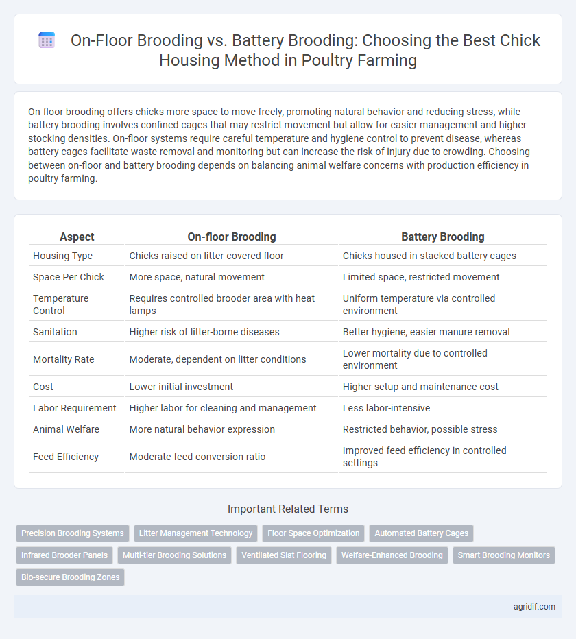 On-Floor Brooding vs. Battery Brooding: Choosing the Best Chick Housing Method in Poultry Farming