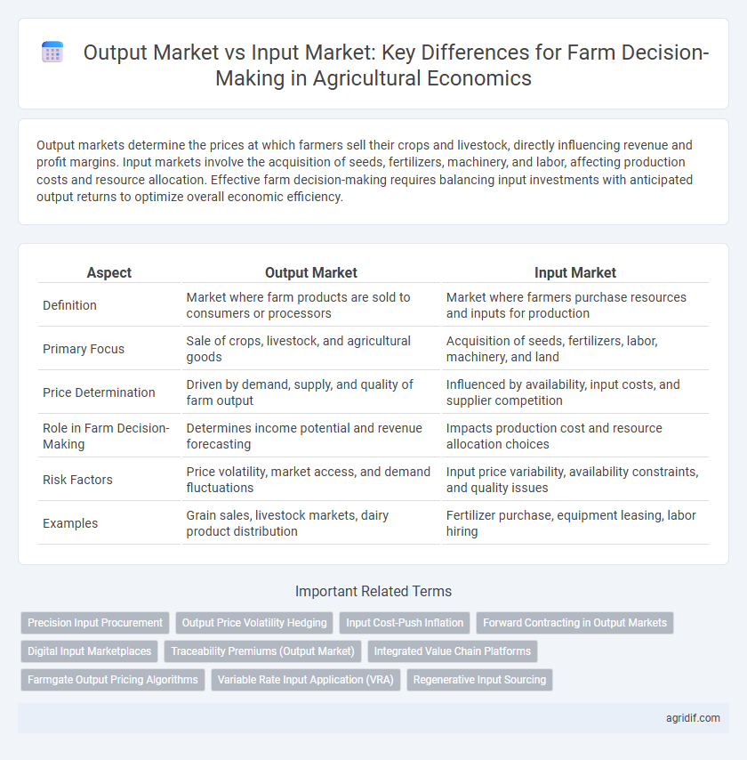 Output Market vs Input Market: Key Differences for Farm Decision-Making in Agricultural Economics