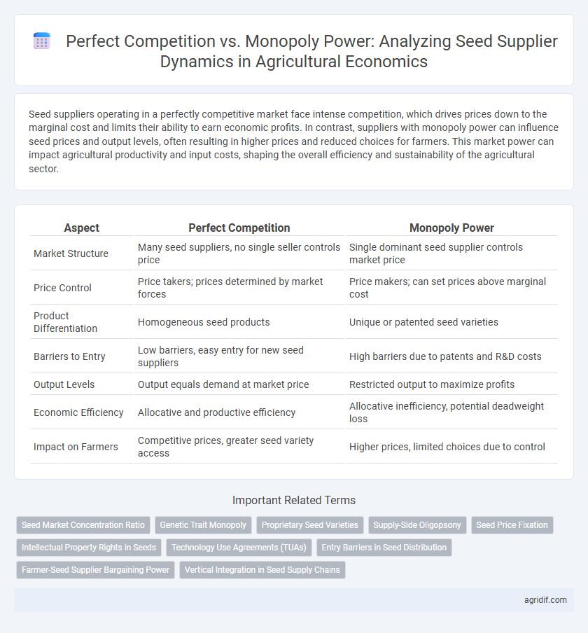 Perfect Competition vs. Monopoly Power: Analyzing Seed Supplier Dynamics in Agricultural Economics