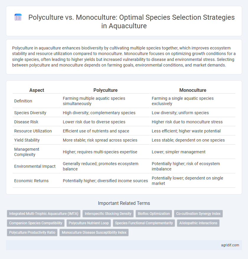 Polyculture vs. Monoculture: Optimal Species Selection Strategies in Aquaculture