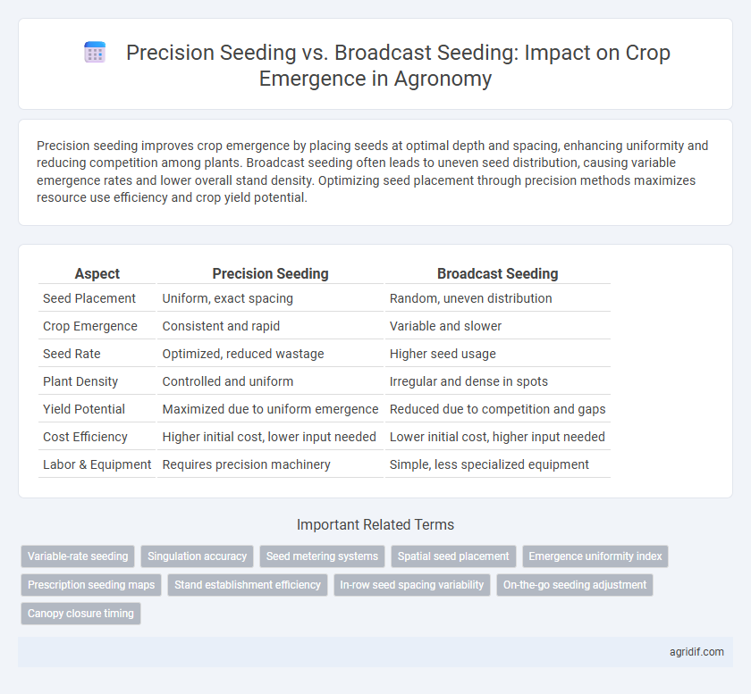 Precision Seeding vs. Broadcast Seeding: Impact on Crop Emergence in Agronomy