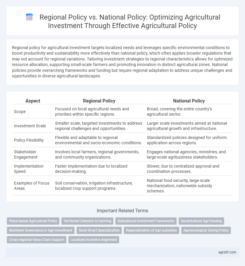 Regional Policy vs. National Policy: Optimizing Agricultural Investment Through Effective Agricultural Policy
