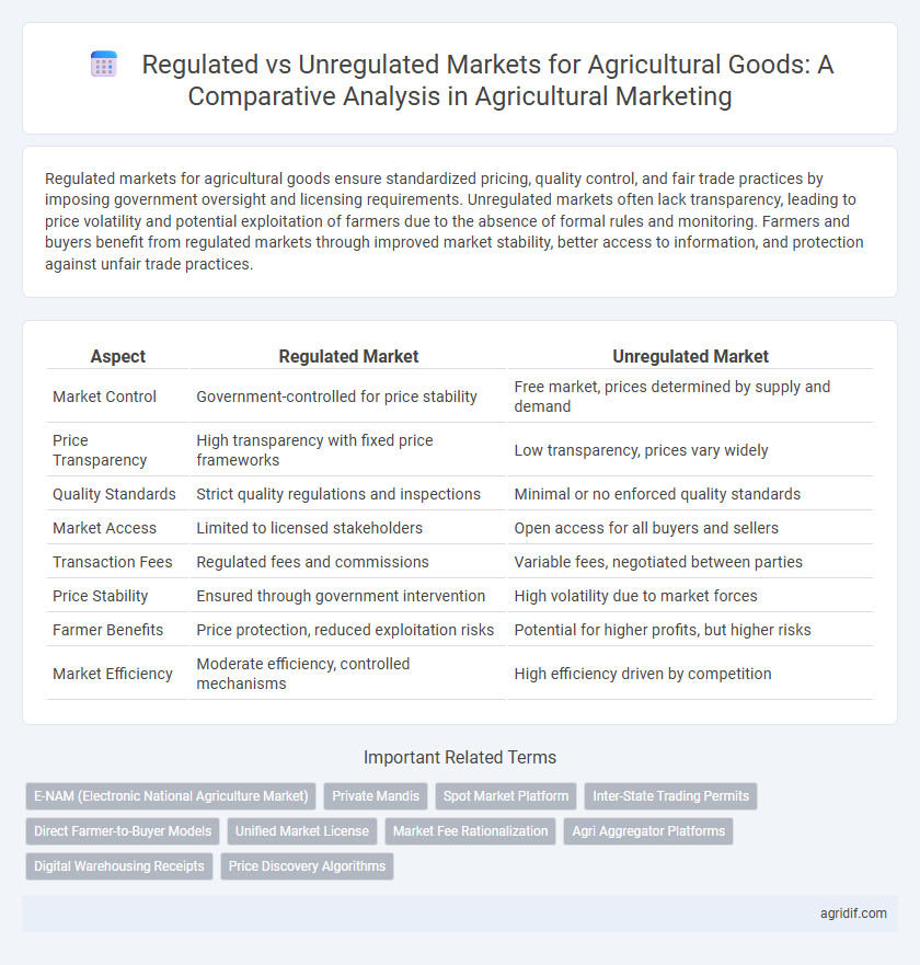 Regulated vs Unregulated Markets for Agricultural Goods: A Comparative Analysis in Agricultural Marketing