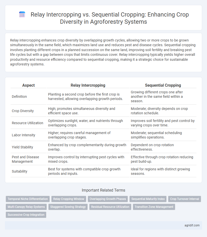 Relay Intercropping vs. Sequential Cropping: Enhancing Crop Diversity in Agroforestry Systems