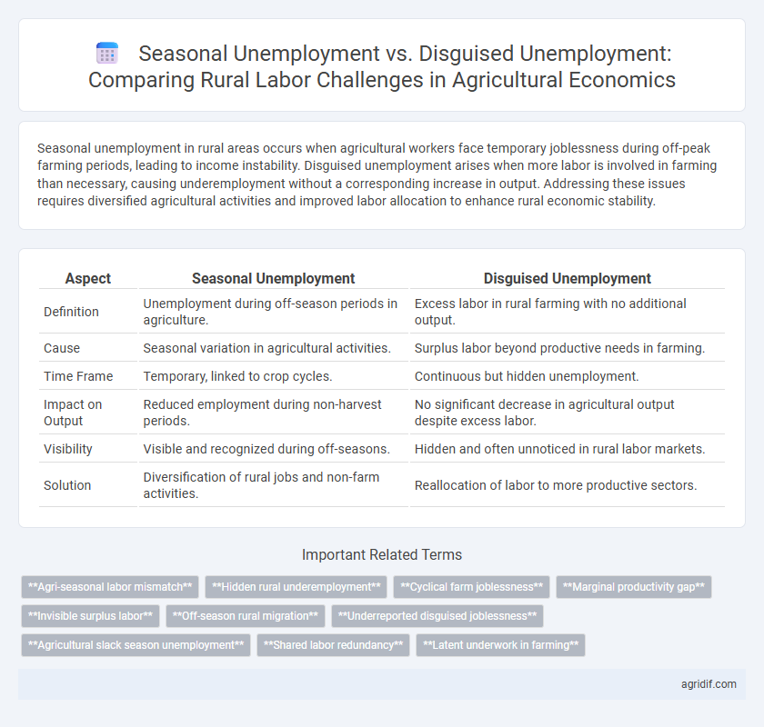 Seasonal Unemployment vs. Disguised Unemployment: Comparing Rural Labor Challenges in Agricultural Economics