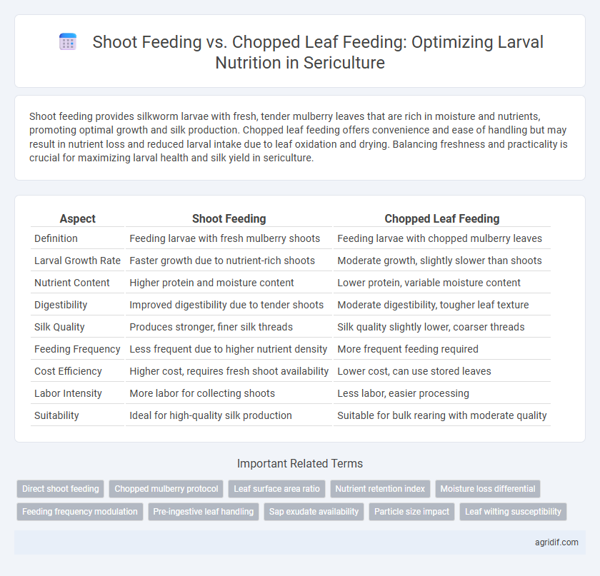 Shoot Feeding vs. Chopped Leaf Feeding: Optimizing Larval Nutrition in Sericulture
