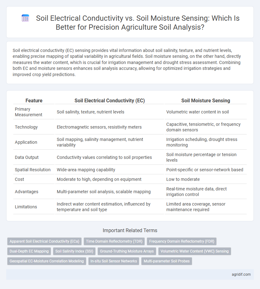 Soil Electrical Conductivity vs. Soil Moisture Sensing: Which Is Better for Precision Agriculture Soil Analysis?