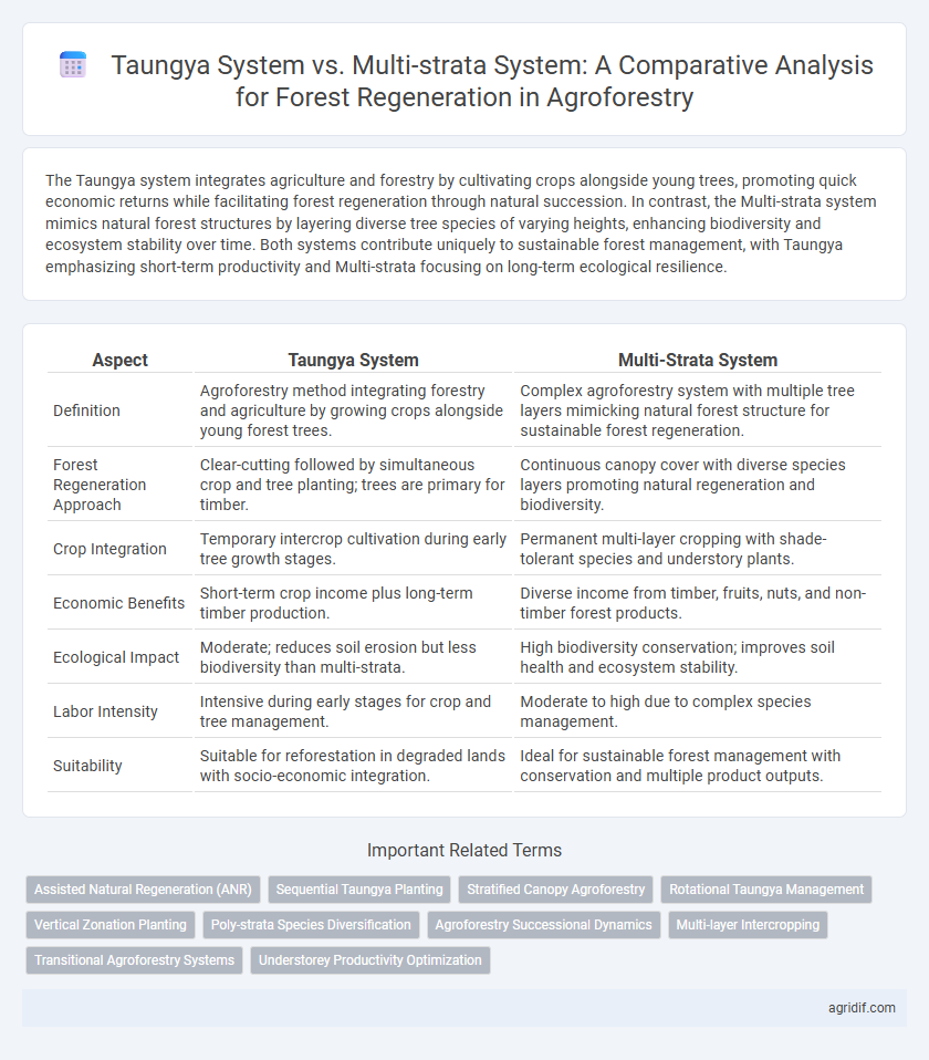 Taungya System vs. Multi-strata System: A Comparative Analysis for Forest Regeneration in Agroforestry